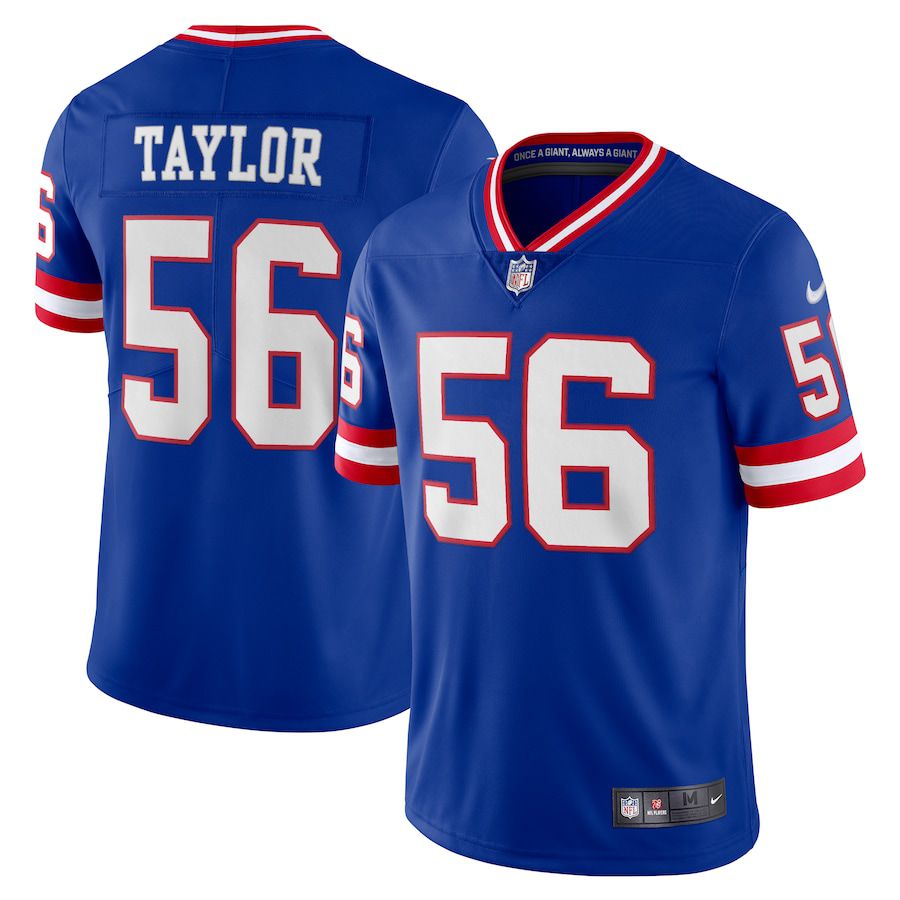 Men New York Giants #56 Lawrence Taylor Nike Royal Classic Vapor Limited Player NFL Jersey